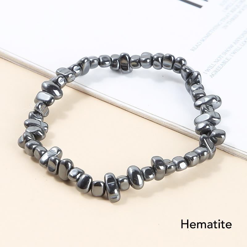 Natural Irregular Shape Crystal Stone Warmth Soothing Bracelet - Hematite(Wrist Circumference: 15-18cm) - image 22