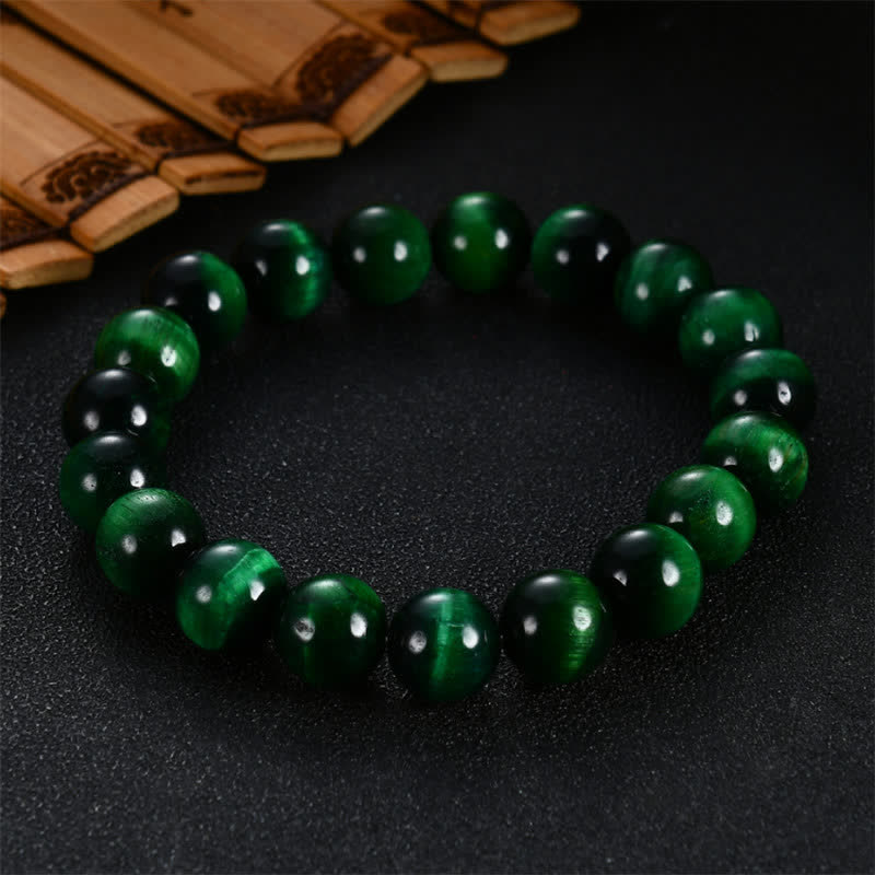 Buddha Stones Natural Green Tiger Eye Strength Bracelet