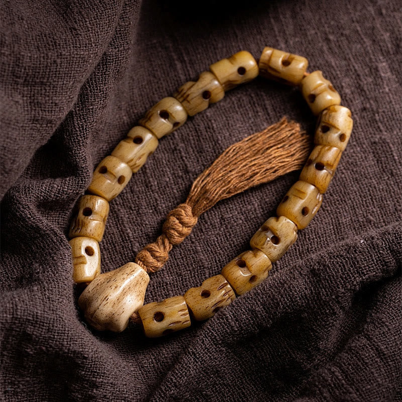 Buddha Stones Tibetan Yak Bone The Lord Of The Corpse Forest Keep Away Evil Spirits Bracelet