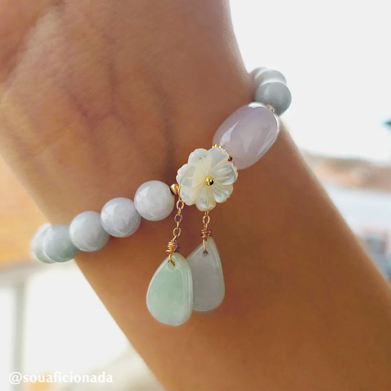 Buddha Stones "Hoping for Purity and Peace"Natural White Jade Bracelet Includes Gift Message Card - image 12