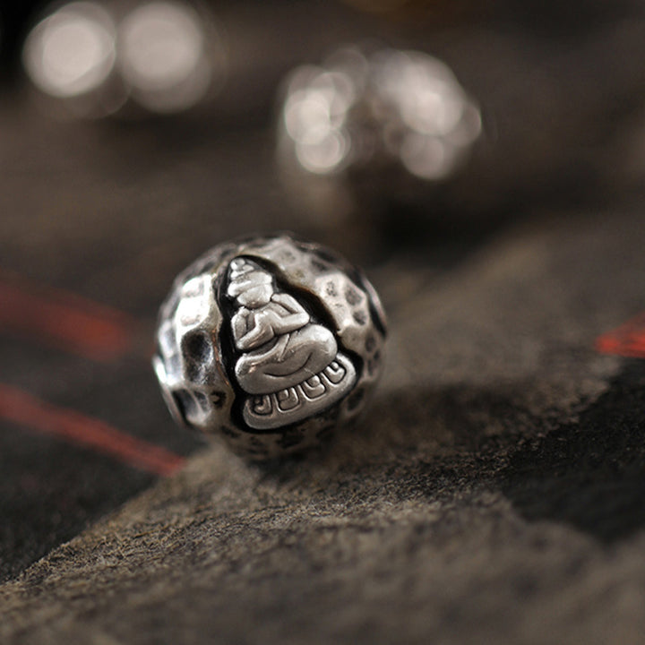 Buddha Stones 999 Sterling Silver Green Sandalwood Small Leaf Red Sandalwood Buddha Cure Bracelet - image 7