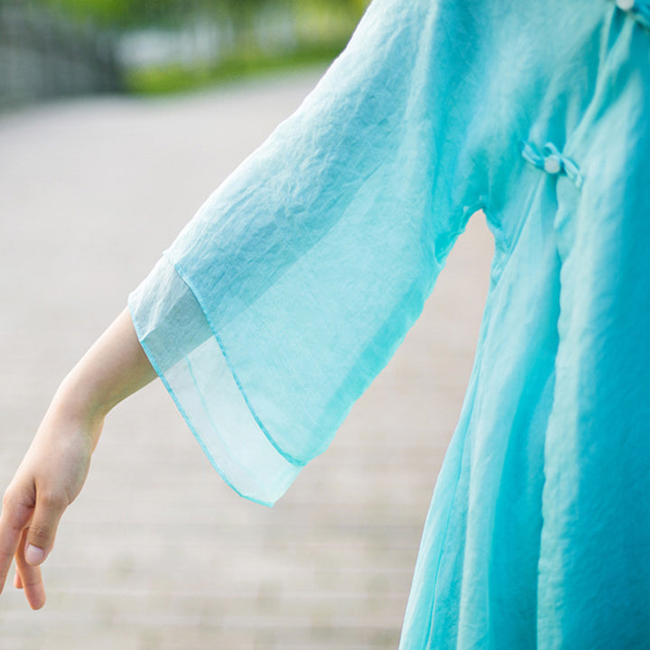 Buddha Stones 3Pcs Yoga Chiffon Clothing Uniform Meditation Zen Practice Women's Set - image 10