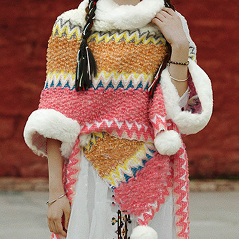 Buddha Stones Tibetan Multicolored Striped Shawl Winter Cozy Travel Scarf Wrap - image 14