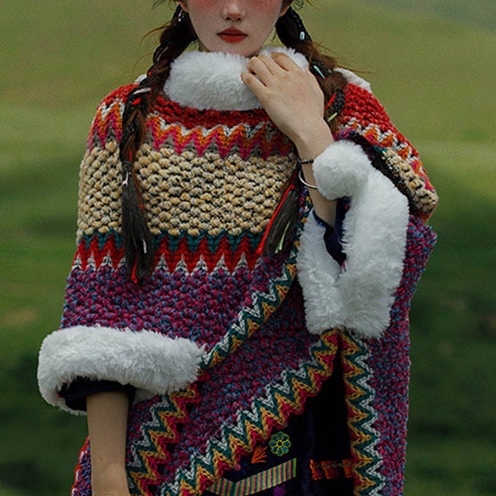 Buddha Stones Tibetan Multicolored Striped Shawl Winter Cozy Travel Scarf Wrap - image 40