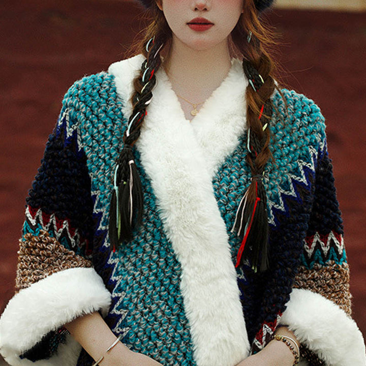 Buddha Stones Tibetan Multicolored Striped Shawl Winter Cozy Travel Scarf Wrap - image 31