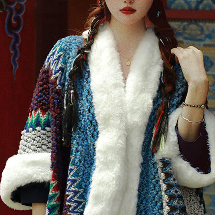 Buddha Stones Tibetan Multicolored Striped Shawl Winter Cozy Travel Scarf Wrap - image 35