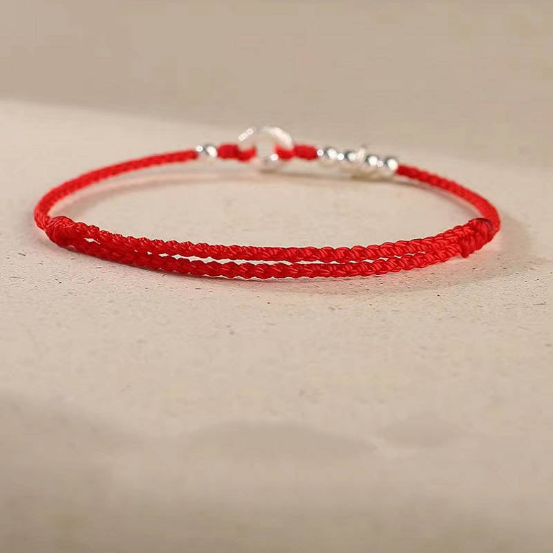 Buddha Stones 925 Sterling Silver Auspicious Clouds Peace Buckle Safe And Sound Bracelet Anklet - image 13