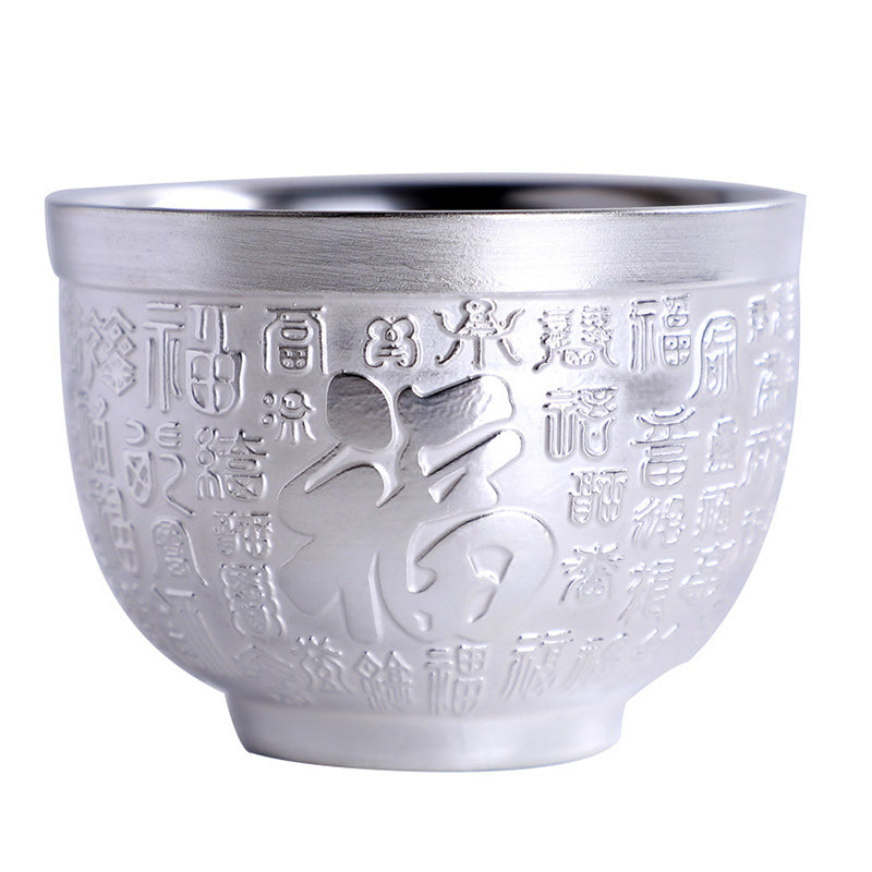 Buddha Stones Fu Character Dragon Phoenix Horse Koi Fish Ceramic Teacup Kung Fu Tea Cup