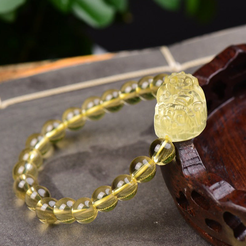 Buddha Stones FengShui Citrine PiXiu Wealth Bracelet - image 1