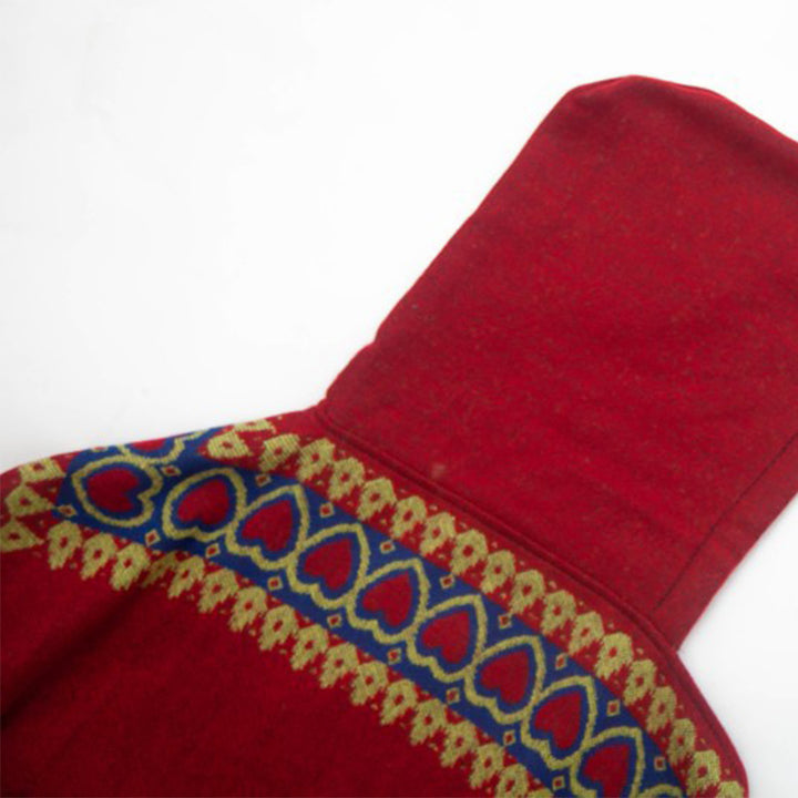 Buddha Stones Tibetan Shawl Red Love Heart Tassel Hooded Cloak Winter Cozy Travel Scarf Wrap - image 22