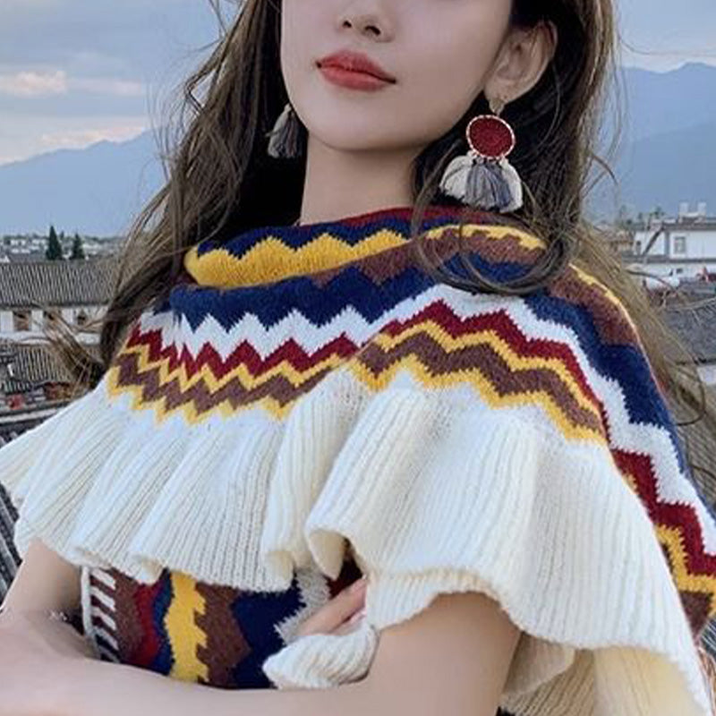 Buddha Stones Tibetan Shawl Colorful Striped Wavy Line Tassels Winter Cozy Travel Scarf Wrap - image 17