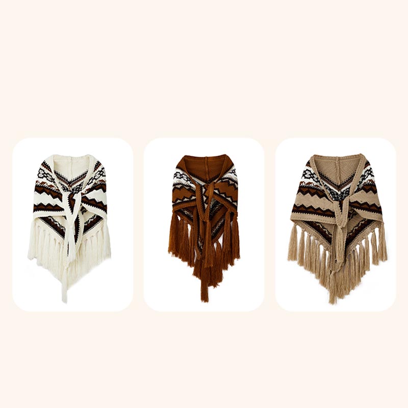 Buddha Stones Tibetan Triangular Shawl Striped Tassels Winter Cozy Travel Scarf Wrap - image 14