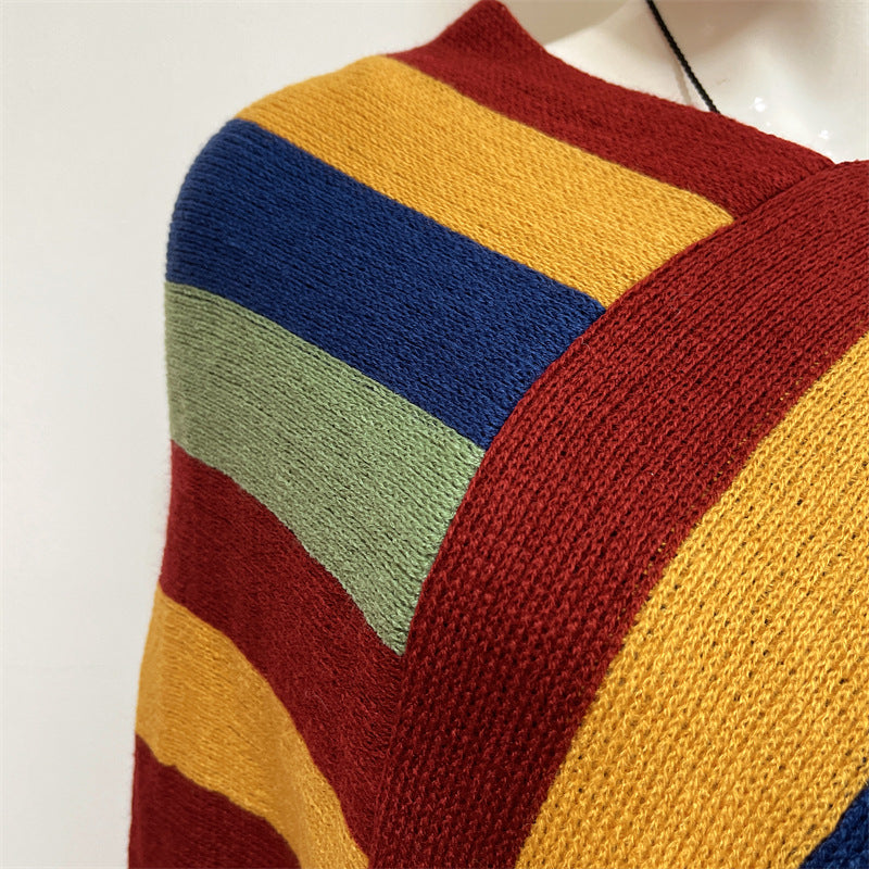 Buddha Stones Tibetan Colorful Striped Design Shawl Tassels Pullover Winter Cozy Travel Scarf Wrap - image 16