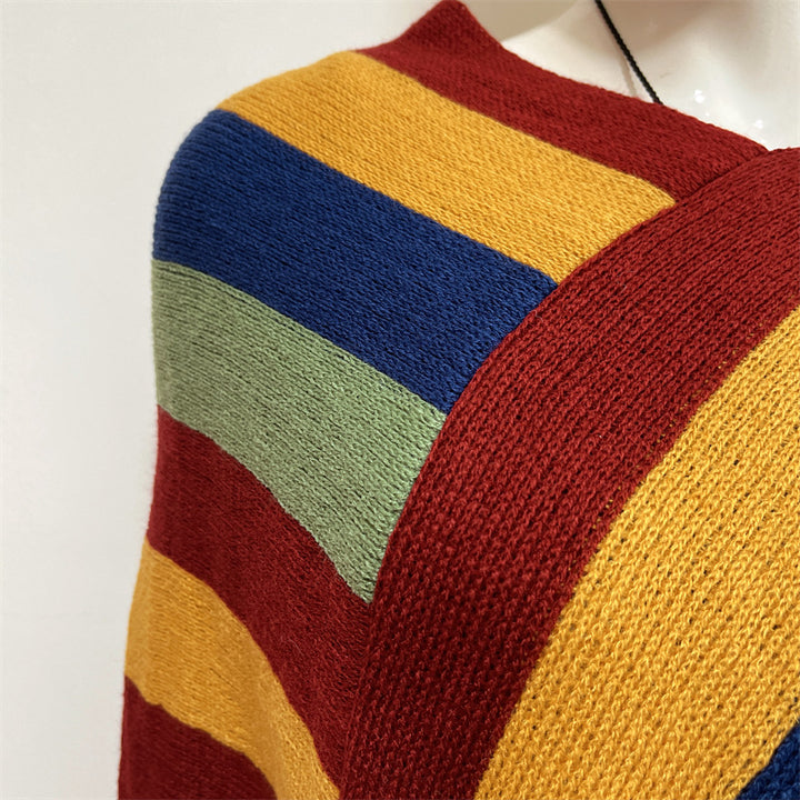 Buddha Stones Tibetan Colorful Striped Design Shawl Tassels Pullover Winter Cozy Travel Scarf Wrap - image 16