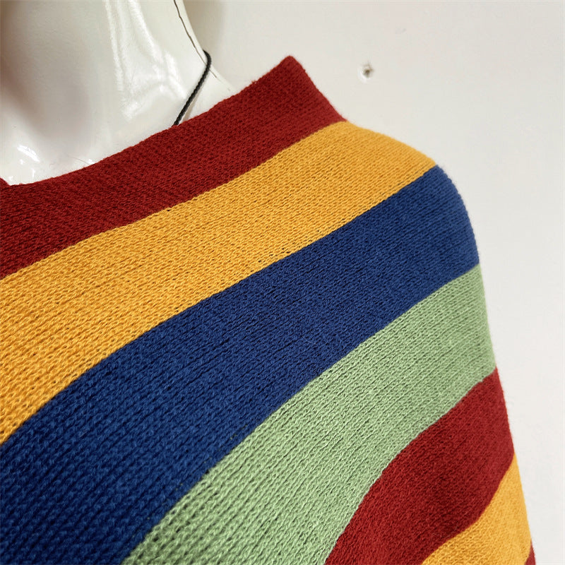 Buddha Stones Tibetan Colorful Striped Design Shawl Tassels Pullover Winter Cozy Travel Scarf Wrap - image 17