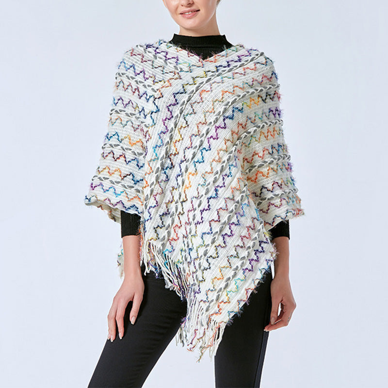 Buddha Stones Tibetan Colorful Striped Shawl Tassels Pullover Winter Cozy Travel Scarf Wrap - image 32