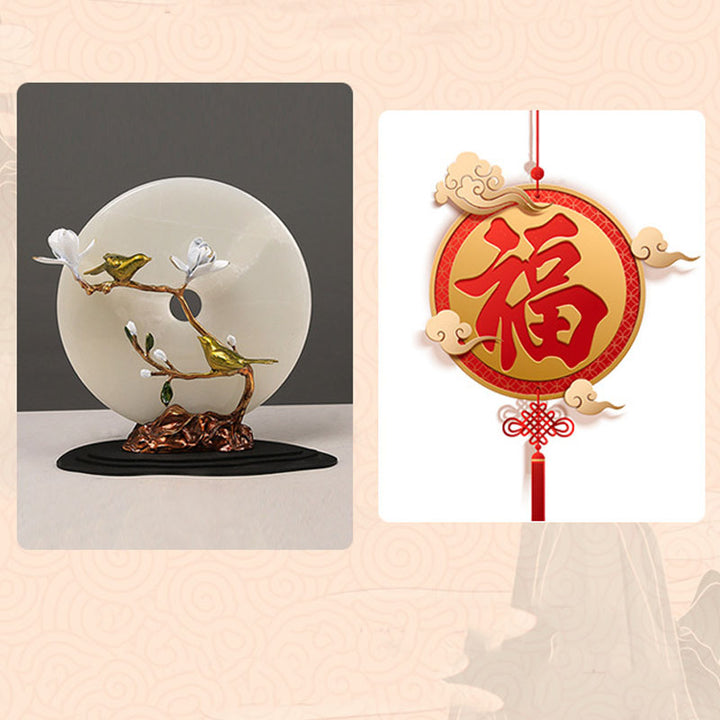 Buddha Stones 925 Sterling Silver Hetian Jade Peace Buckle Fu Character Charm Abundance Bracelet - image 9