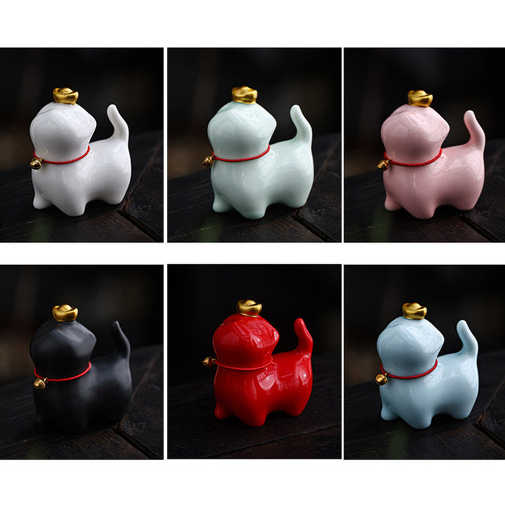 Buddha Stones Mini Lucky Cat Ingot Tea Pet Ceramic Home Desk Figurine Decoration - image 17