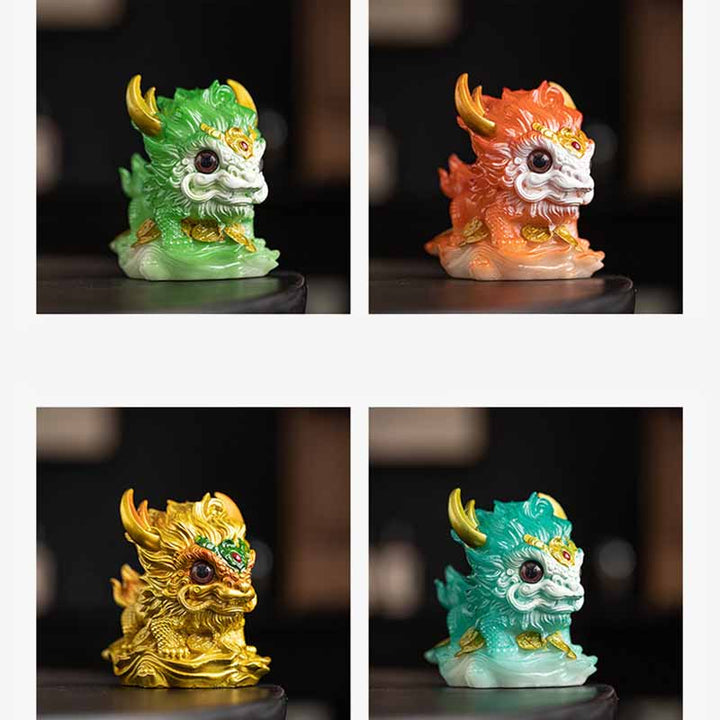 Buddha Stones Color Changing Small Kirin Resin Tea Pet Home Figurine Decoration - image 28