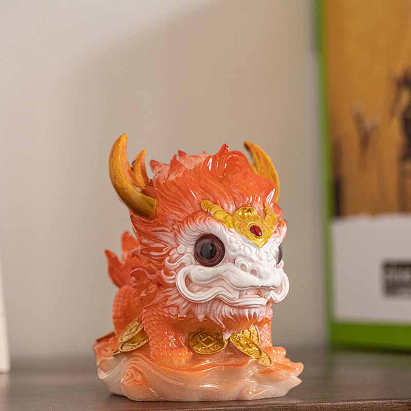 Buddha Stones Color Changing Small Kirin Resin Tea Pet Home Figurine Decoration - image 3