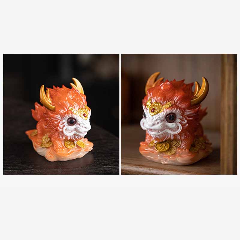 Buddha Stones Color Changing Small Kirin Resin Tea Pet Home Figurine Decoration - image 10