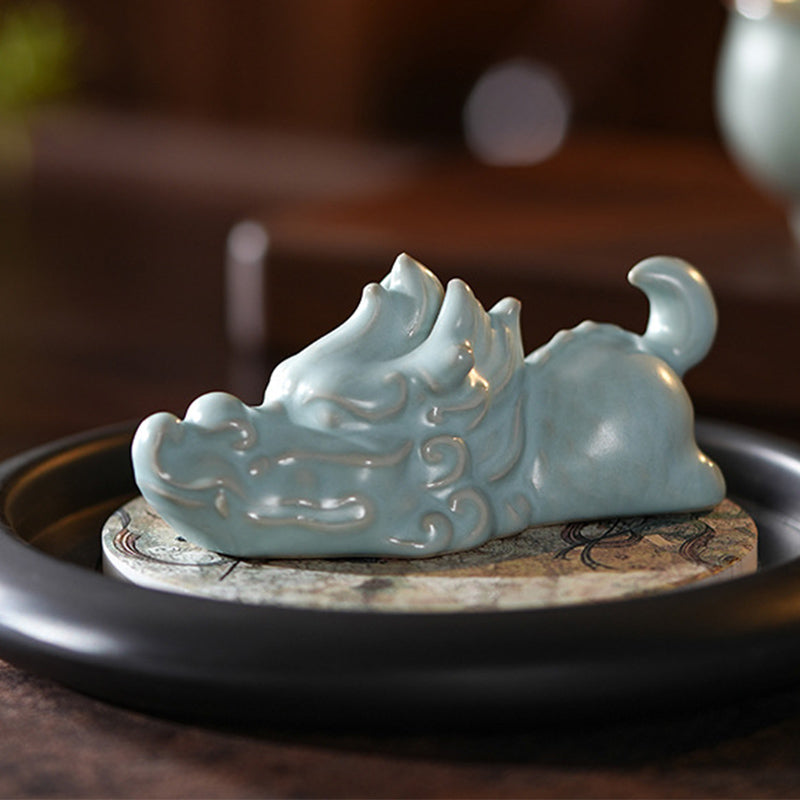 Buddha Stones Year Of The Dragon Luck Ceramic Tea Pet Home Figurine Decoration - image 3