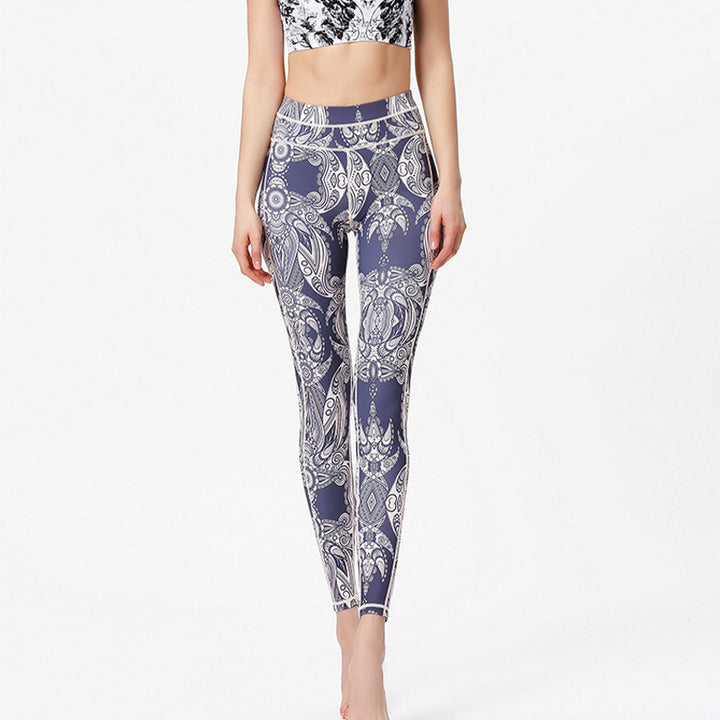 Buddha Stones Flowers Leaves Pants Sports Fitness Yoga Leggings Women's Yoga Pants - image 3