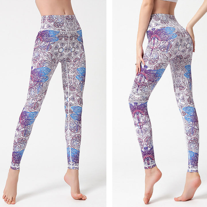 Buddha Stones Flowers Leaves Birds Pants Sports Fitness Yoga Leggings Women's Yoga Pants