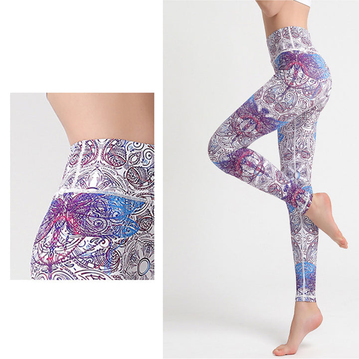 Buddha Stones Flowers Leaves Birds Pants Sports Fitness Yoga Leggings Women's Yoga Pants - image 5