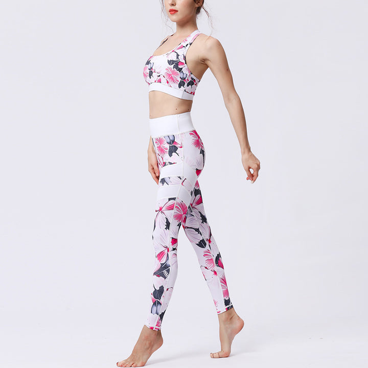 Buddha Stones 2Pcs Sunflower Flowers Leaves Top Pants Sports Fitness Yoga Women's Yoga Sets - image 47