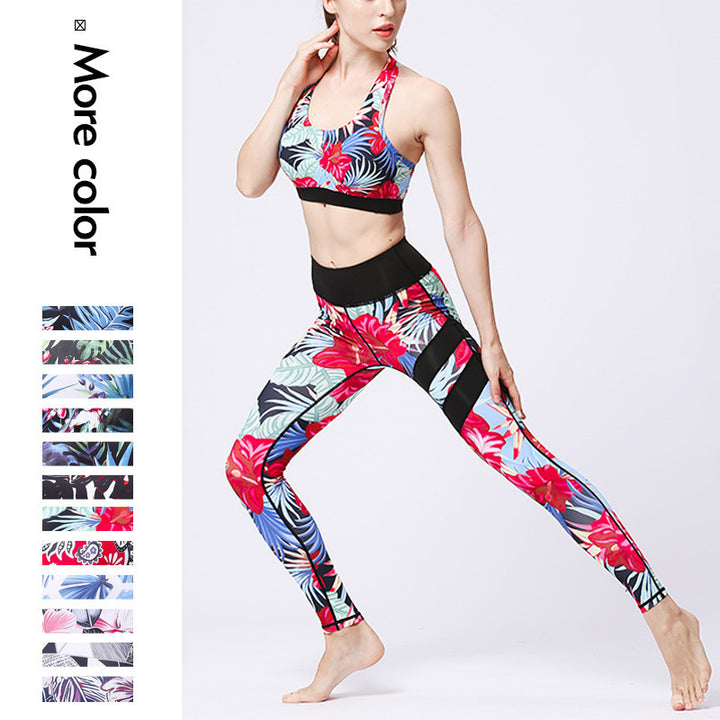 Buddha Stones 2Pcs Sunflower Flowers Leaves Top Pants Sports Fitness Yoga Women's Yoga Sets - image 43