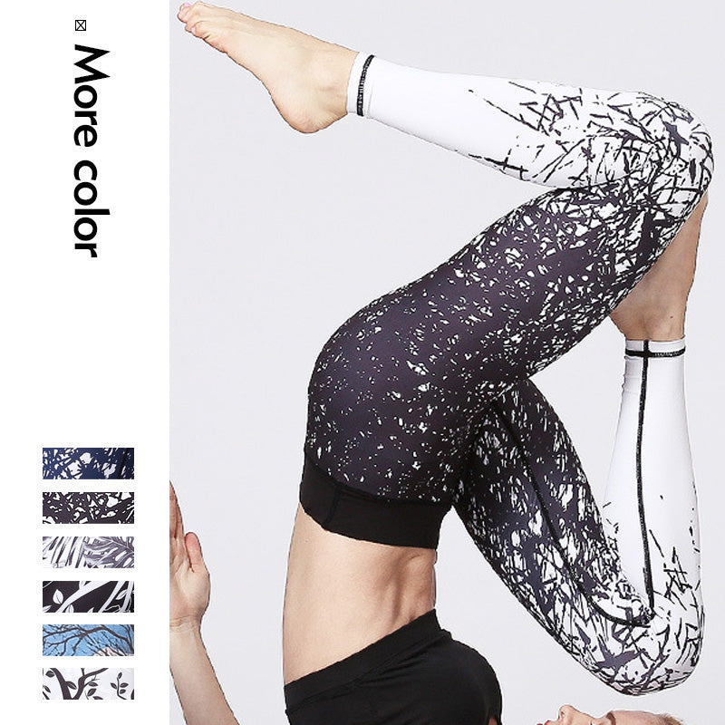 Buddha Stones Lines Weeds Sakura Flowers Black Tree Pants Sports Fitness Yoga Leggings Women's Yoga Pants