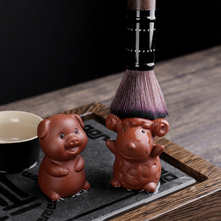 Buddha Stones Chinese Zodiac Purple Clay Wealth Ceramic Tea Pet Home Figurine Decoration - image 17