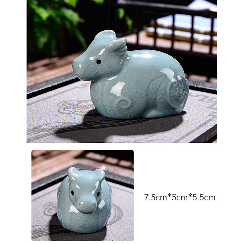 Buddha Stones Chinese Zodiac Wealth Ceramic Tea Pet Home Figurine Decoration - image 7
