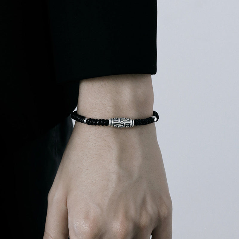 Buddha Stones 999 Sterling Silver Nine-Eye Dzi Bead Pattern Blessing Rope Bracelet - image 13