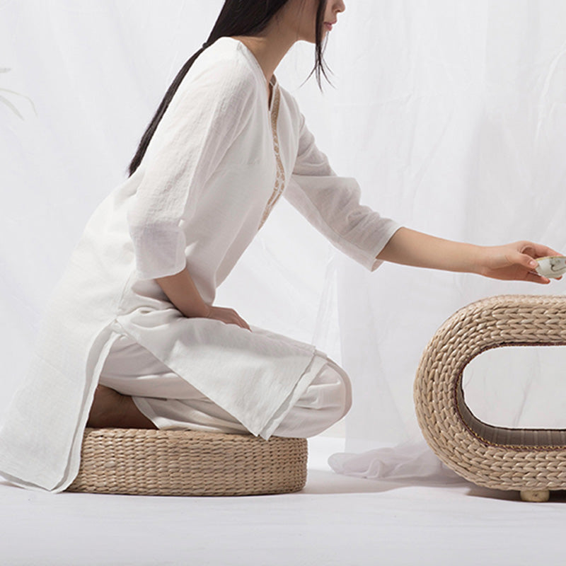 Buddha Stones 2Pcs Tai Chi Meditation Yoga Cotton Clothing Top Pants Women's Set - image 11