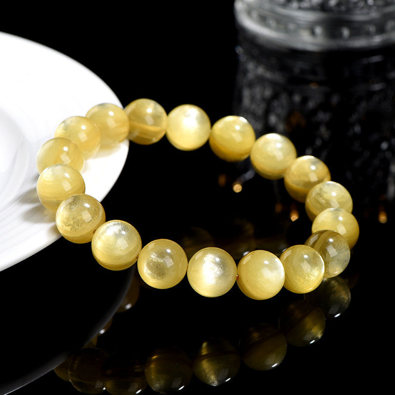 Buddha Stones Natural Golden Lepidolite Protection Prosperity Bracelet - image 1