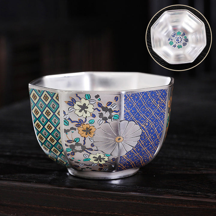 Buddha Stones Chrysanthemum Flowers Ceramic Teacup Kung Fu Tea Cup