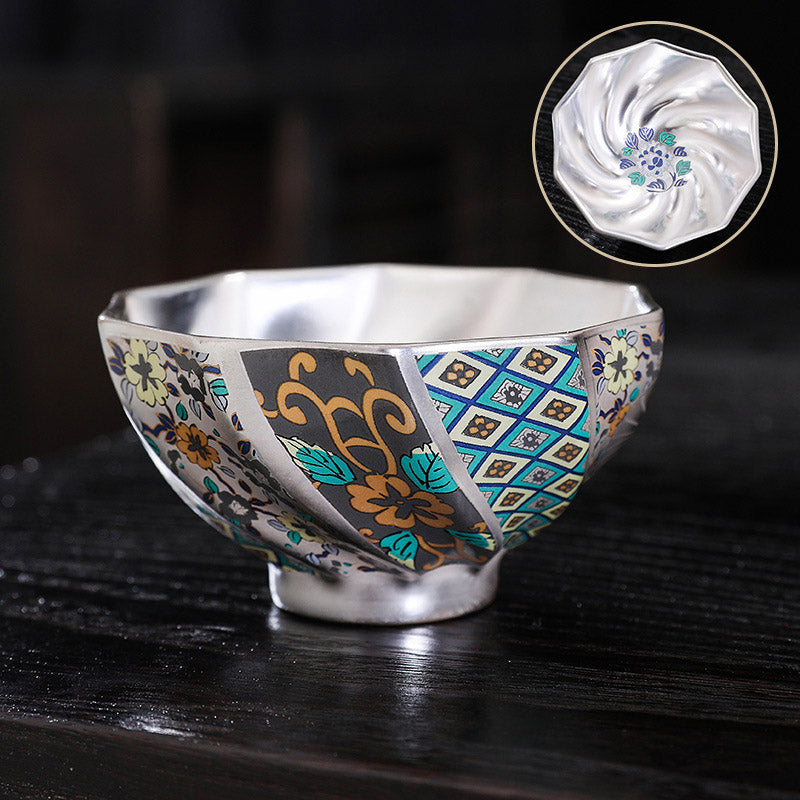 Buddha Stones Chrysanthemum Flowers Ceramic Teacup Kung Fu Tea Cup