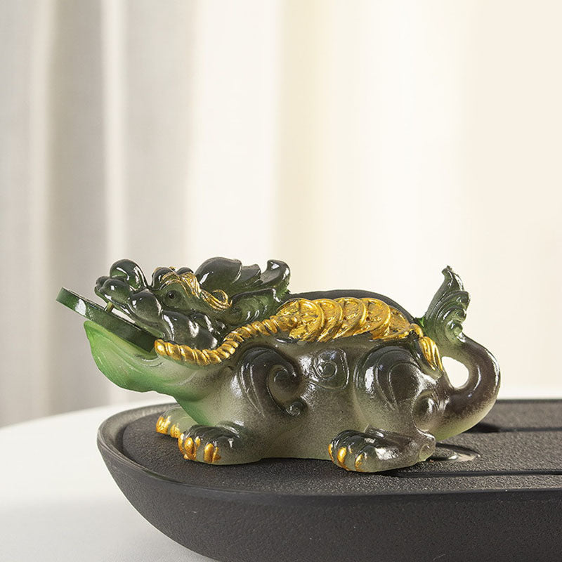 Buddha Stones Color Changing Small PiXiu Copper Coins Resin Tea Pet Wealth Home Figurine Decoration - image 11