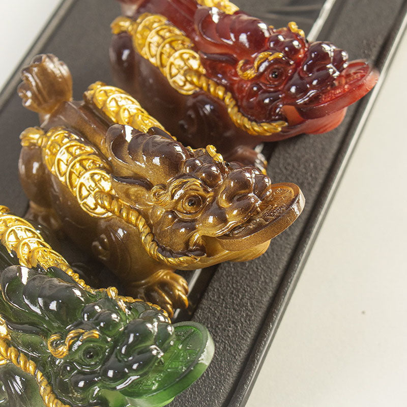 Buddha Stones Color Changing Small PiXiu Copper Coins Resin Tea Pet Wealth Home Figurine Decoration - image 18