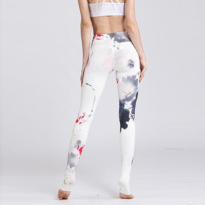 Buddha Stones Lotus Flower Print Design Pants Sports Fitness Yoga Leggings Women's Yoga Pants