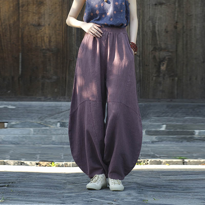 Buddha Stones Cotton Linen Pants Harem Trousers Loose Zen Yoga Tai Chi Women's Pants - image 5