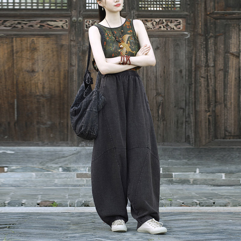 Buddha Stones Cotton Linen Pants Harem Trousers Loose Zen Yoga Tai Chi Women's Pants - image 26