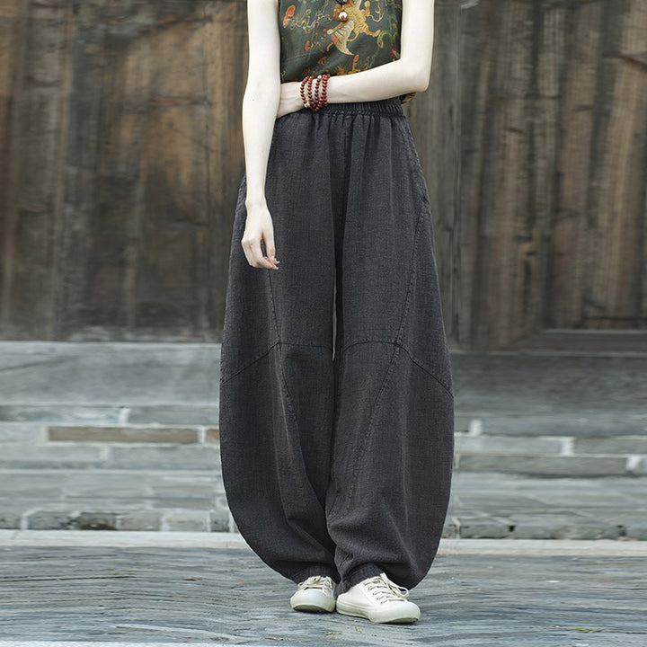 Buddha Stones Cotton Linen Pants Harem Trousers Loose Zen Yoga Tai Chi Women's Pants