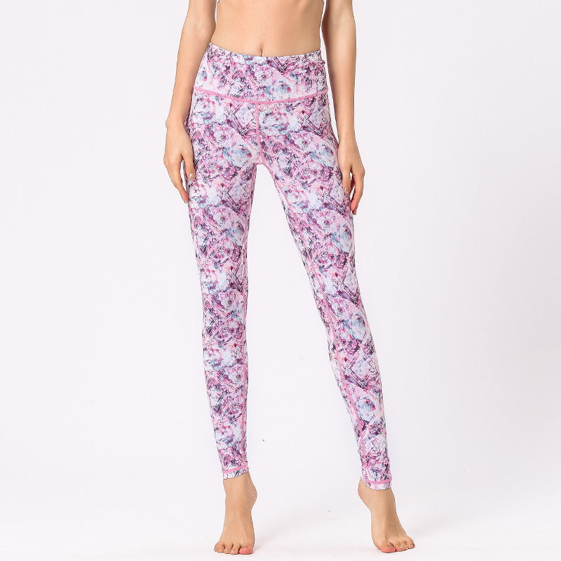 Buddha Stones Multicolored Print Flowers Pants Sports Exercise Fitness High Waist Leggings Women's Yoga Pants - Purple Flowers - US8-10，UK/AU12-14，EU40-42 (XL) - image 14