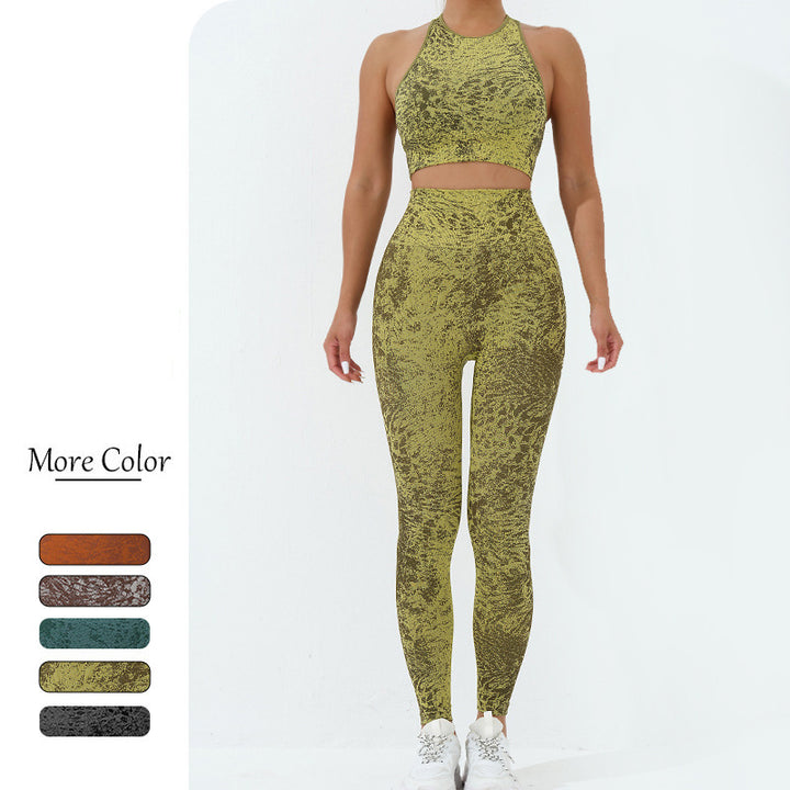 Buddha Stones 2Pcs Seamless Fitness Crop Tank Top Pants Sports Gym Outfits Women's Yoga Sets - image 4