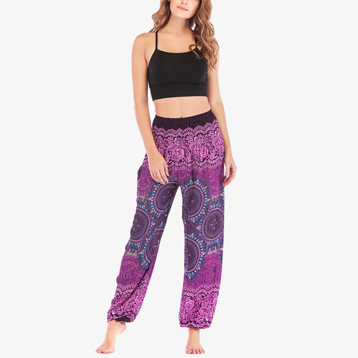 Buddha Stones Boho Loose Harem Trousers Women's Yoga Pants - image 3