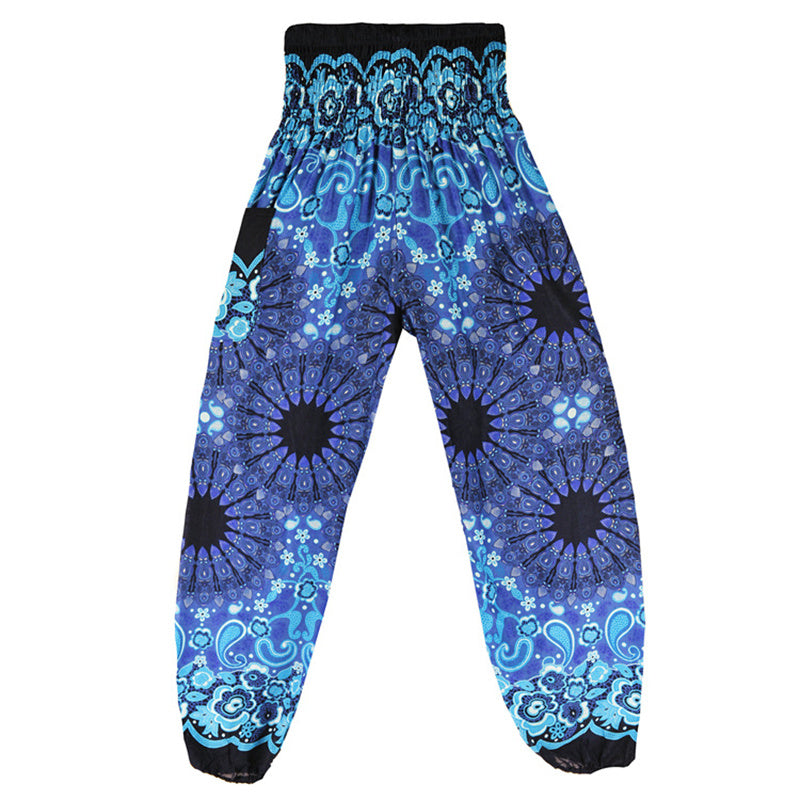 Buddha Stones Geometric Mandala Pattern Loose Harem Trousers High Waist Women's Yoga Pants - image 12