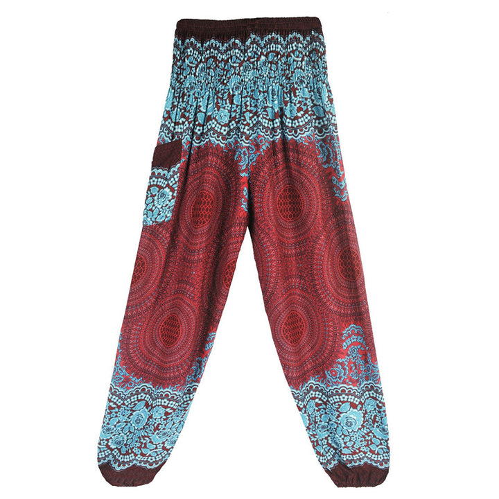 Buddha Stones Round Geometric Pattern Loose Casual Harem Trousers High Waist Women's Yoga Pants - image 4